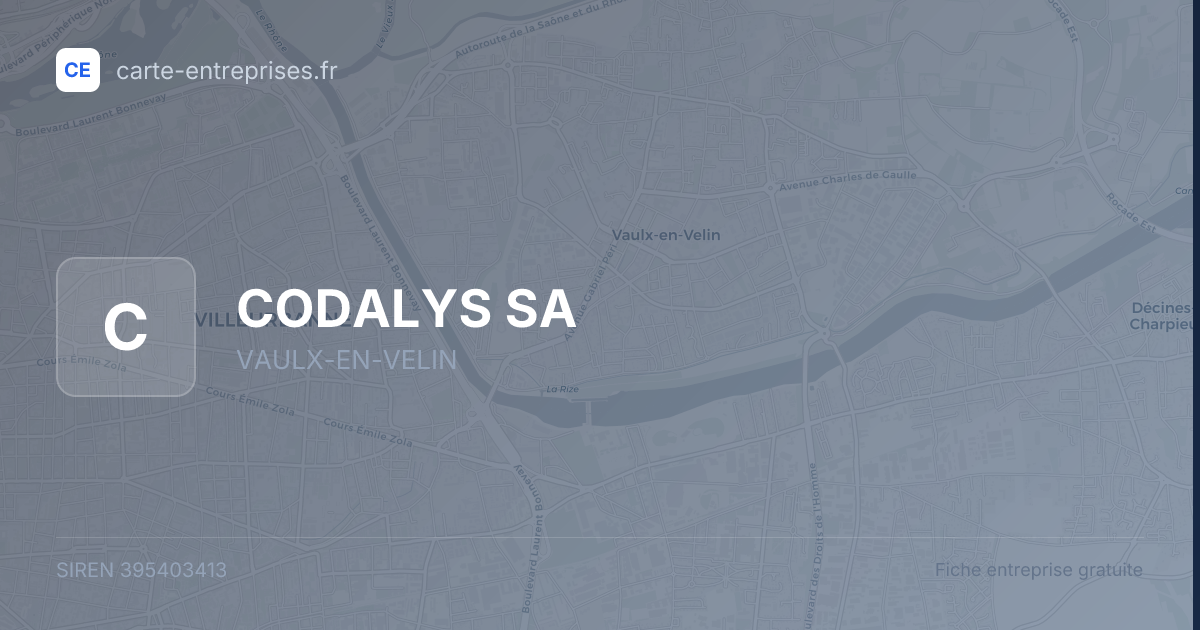 CODALYS SA — 395403413 — fiche entreprise