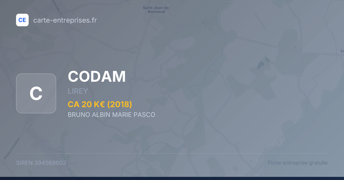 CODAM — 394569602 — fiche entreprise