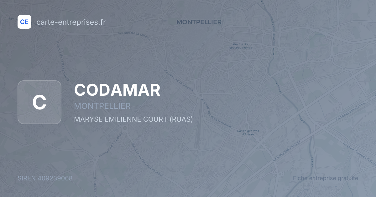 CODAMAR — 409239068 — fiche entreprise