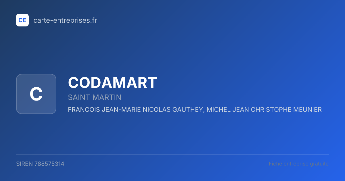 CODAMART — 788575314 — fiche entreprise
