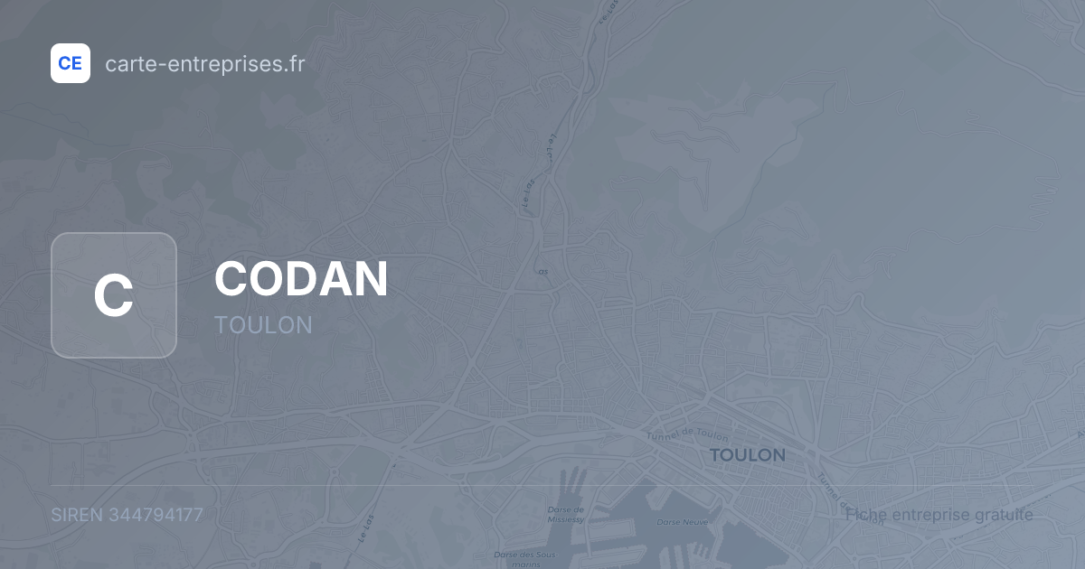 CODAN — 344794177 — fiche entreprise