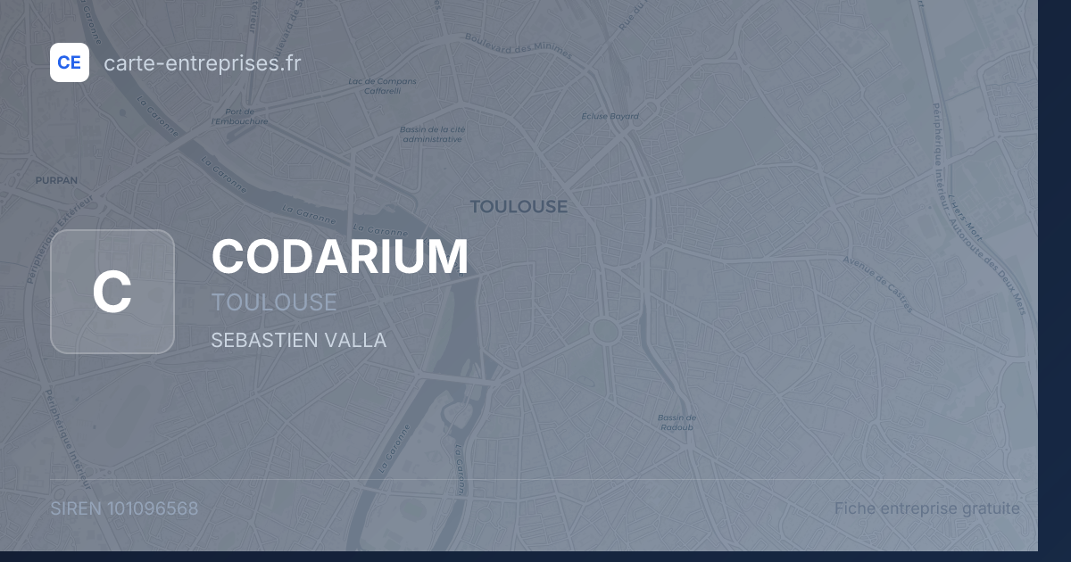 CODARIUM — 101096568 — fiche entreprise