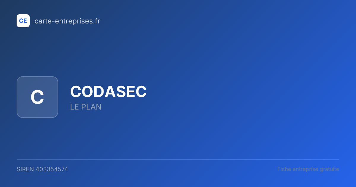 CODASEC — 403354574 — fiche entreprise