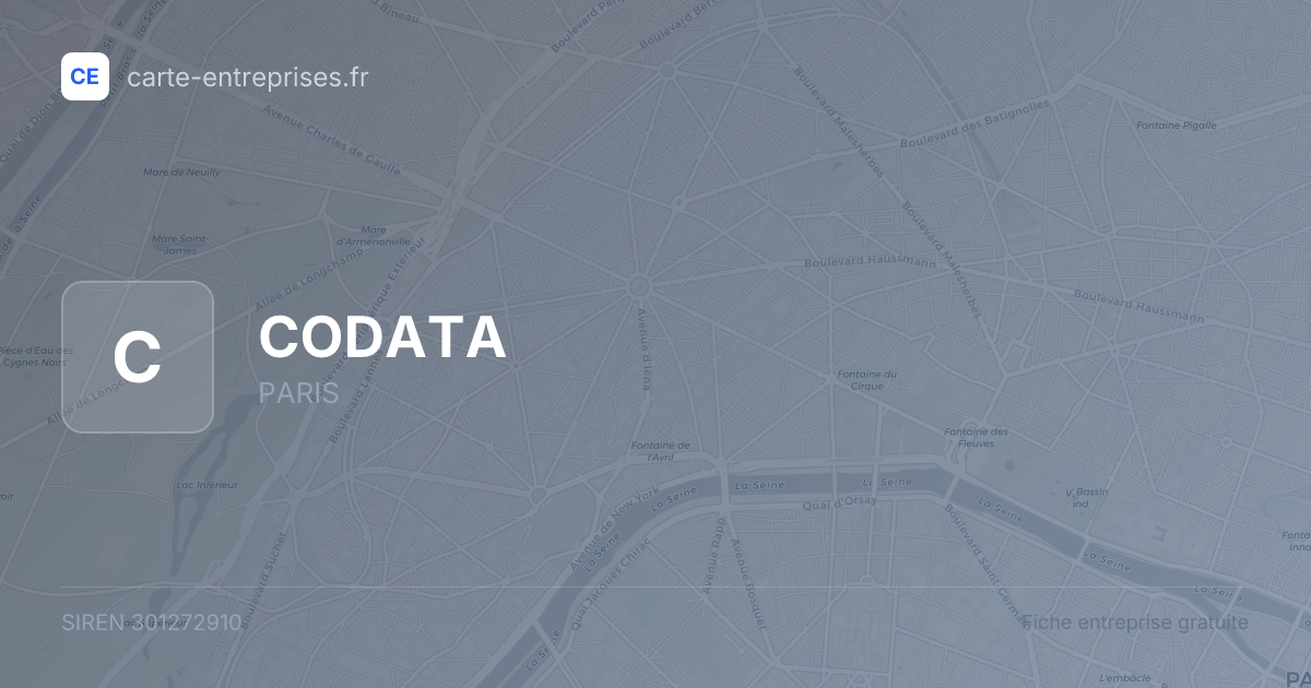 CODATA — 301272910 — fiche entreprise