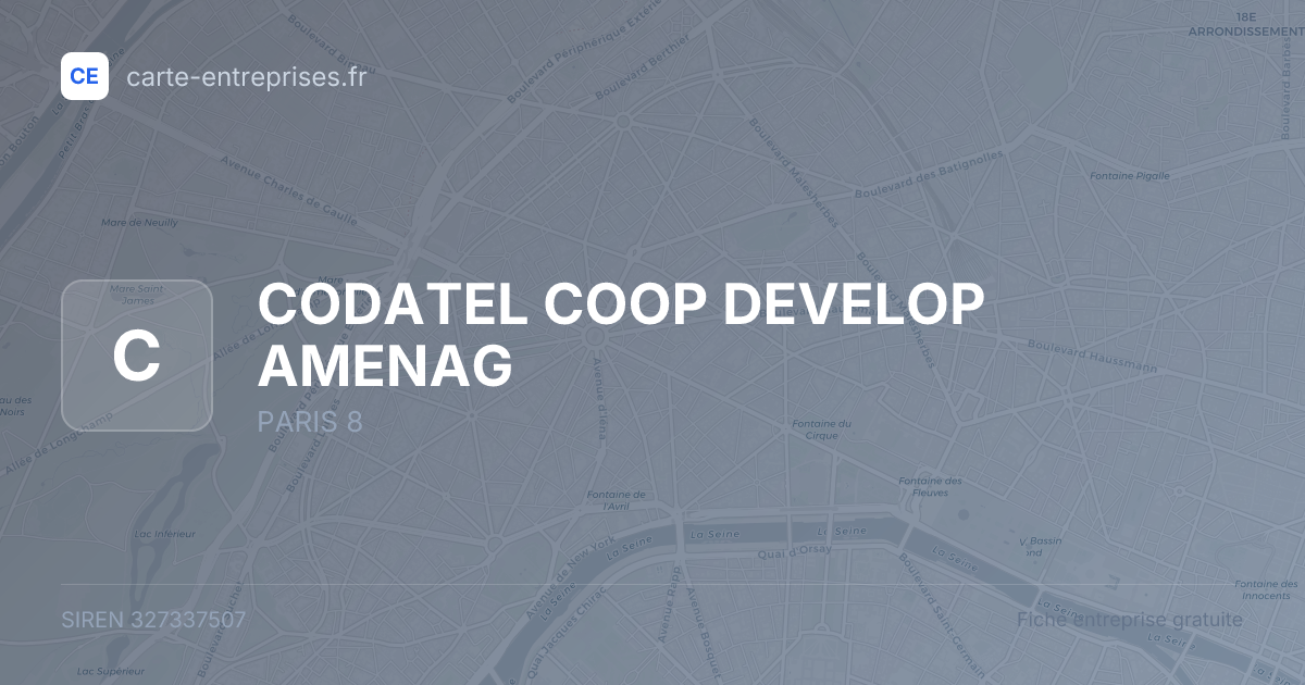 CODATEL COOP DEVELOP AMENAG — 327337507 — fiche entreprise