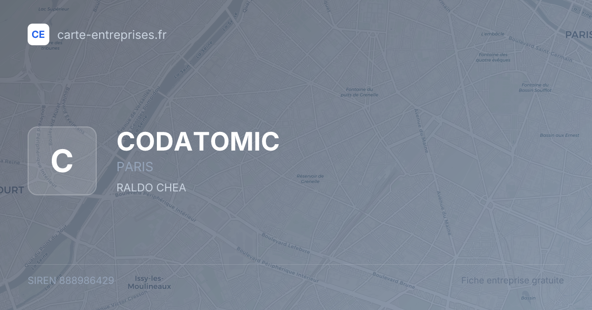 CODATOMIC — 888986429 — fiche entreprise