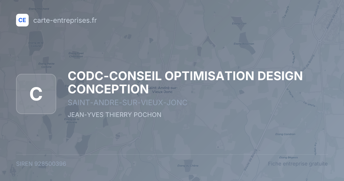 CODC-CONSEIL OPTIMISATION DESIGN CONCEPTION — 928500396 — fiche entreprise