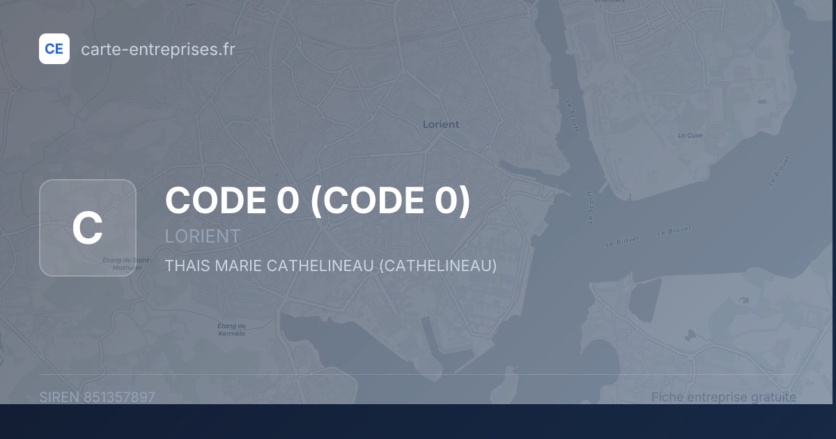 CODE 0 — 851357897 — fiche entreprise