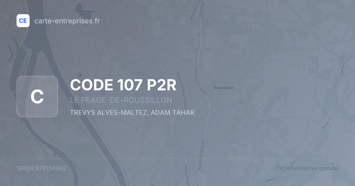 CODE 107 P2R — 979134962 — fiche entreprise