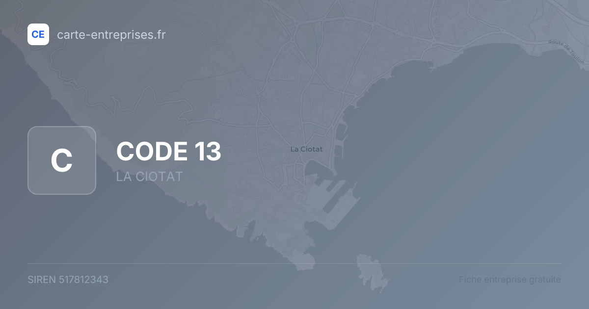 CODE 13 — 517812343 — fiche entreprise