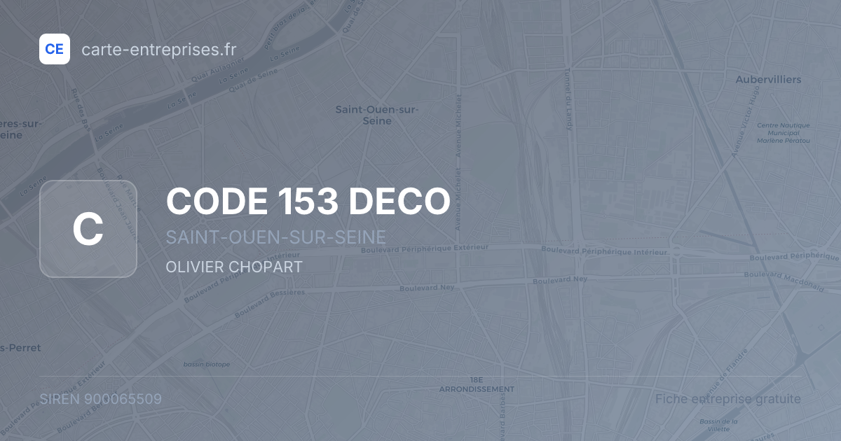 CODE 153 DECO — 900065509 — fiche entreprise
