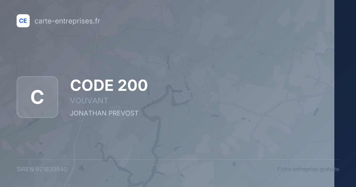 CODE 200 — 921839940 — fiche entreprise