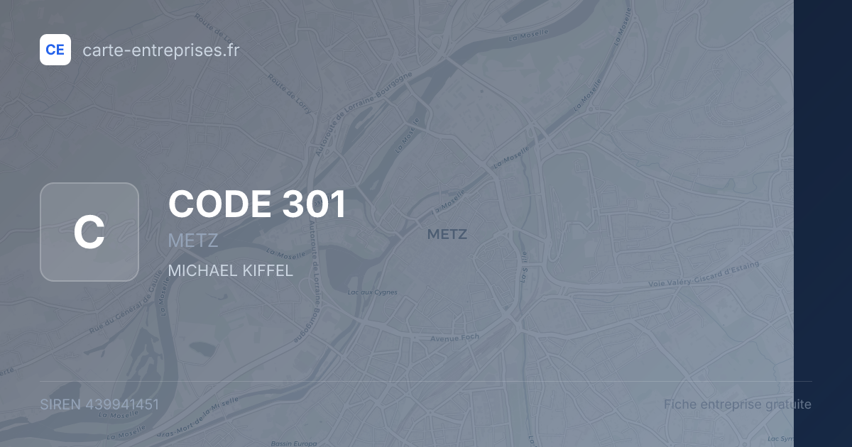 CODE 301 — 439941451 — fiche entreprise