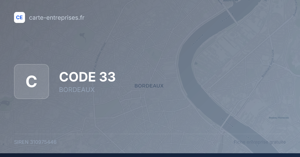 CODE 33 — 310975446 — fiche entreprise