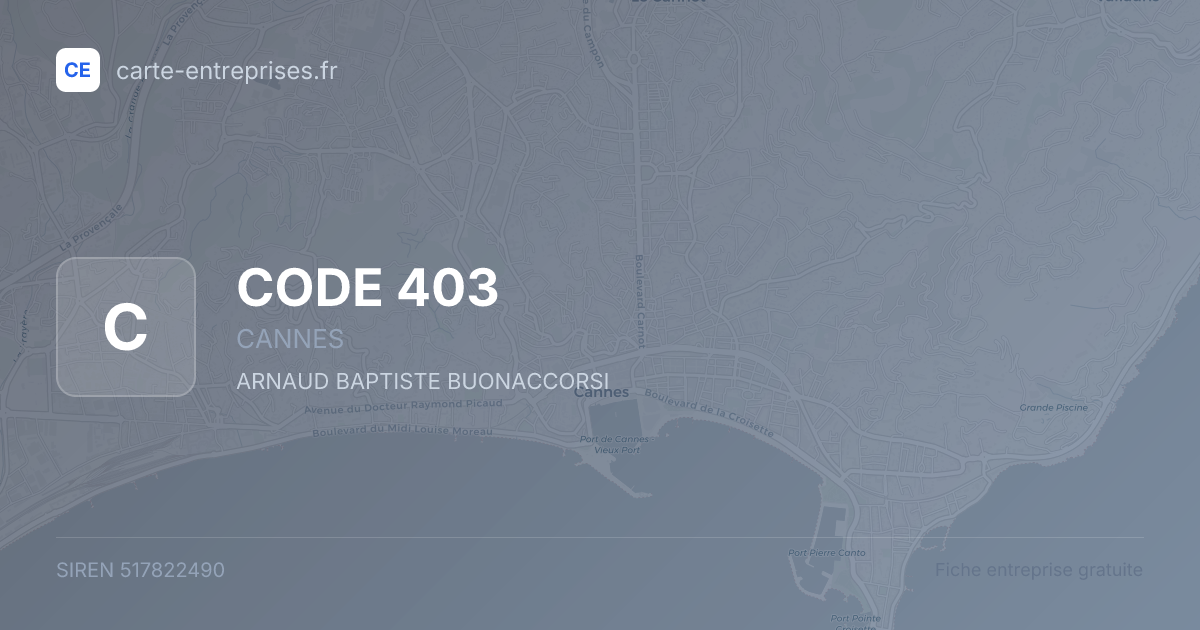 CODE 403 — 517822490 — fiche entreprise