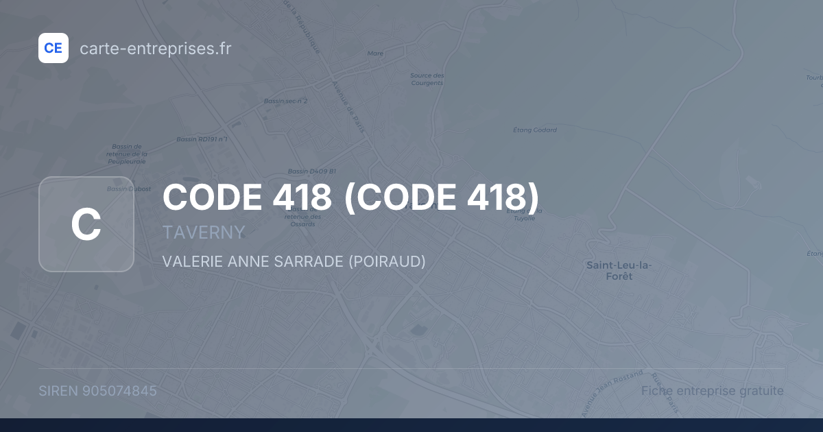 CODE 418 — 905074845 — fiche entreprise