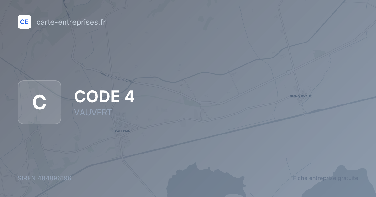 CODE 4 — 484896196 — fiche entreprise