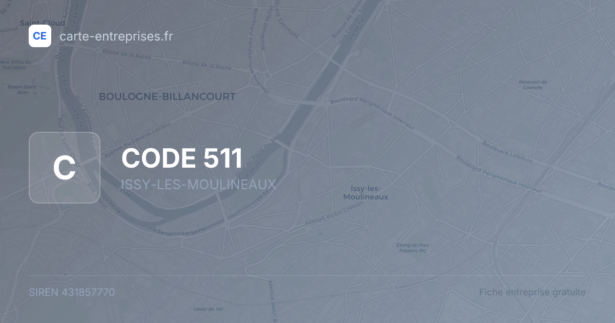 CODE 511 — 431857770 — fiche entreprise