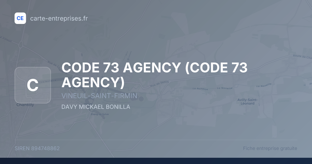 CODE 73 AGENCY — 894748862 — fiche entreprise
