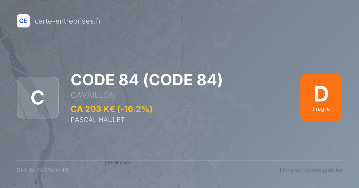 CODE 84 — 797850849 — fiche entreprise