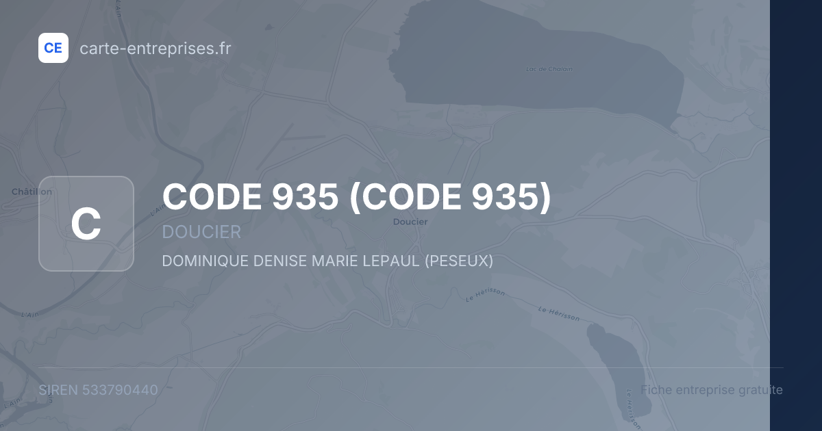 CODE 935 — 533790440 — fiche entreprise