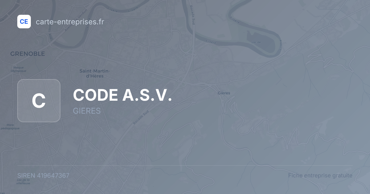 CODE A.S.V. — 419647367 — fiche entreprise