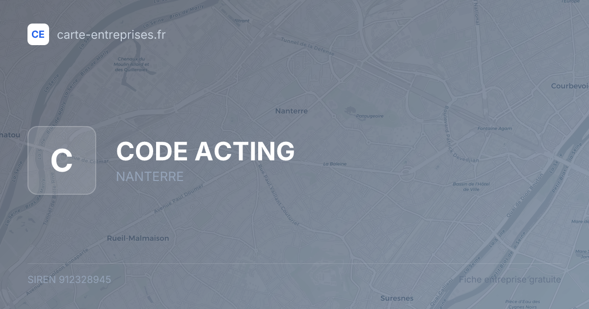 CODE ACTING — 912328945 — fiche entreprise