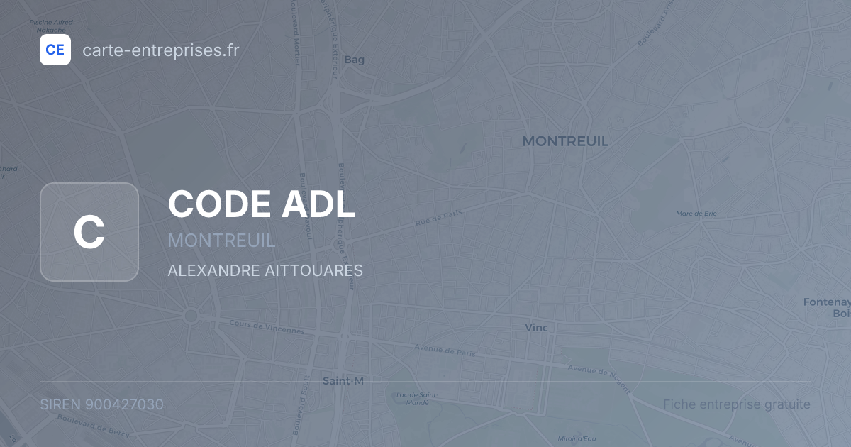 CODE ADL — 900427030 — fiche entreprise