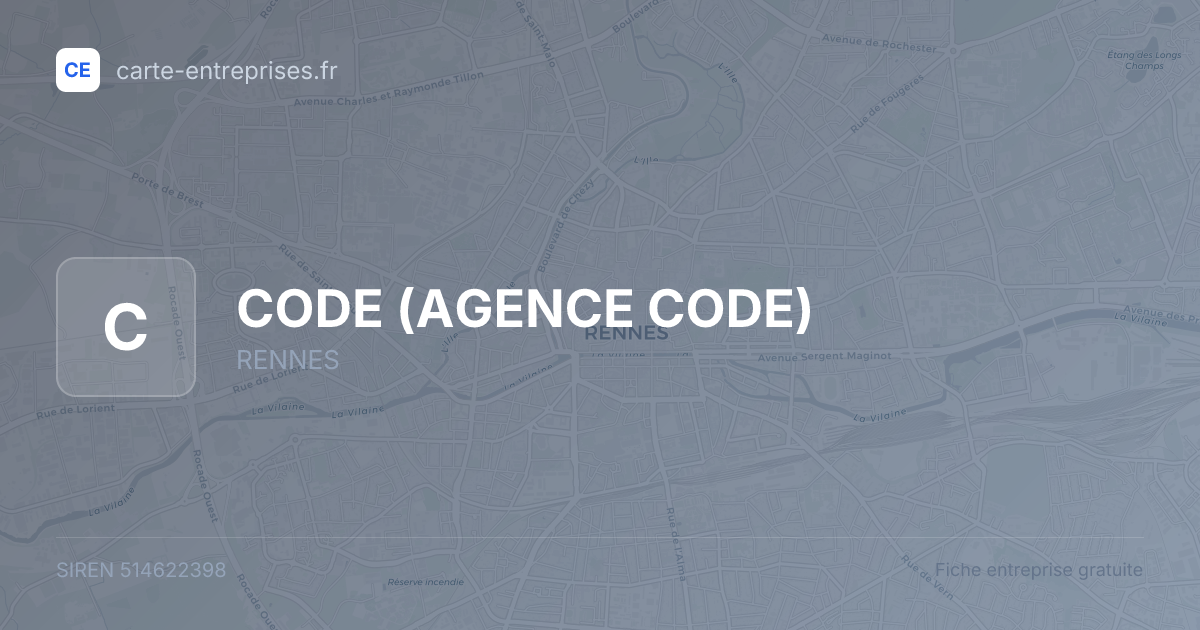 CODE (AGENCE CODE) — 514622398 — fiche entreprise