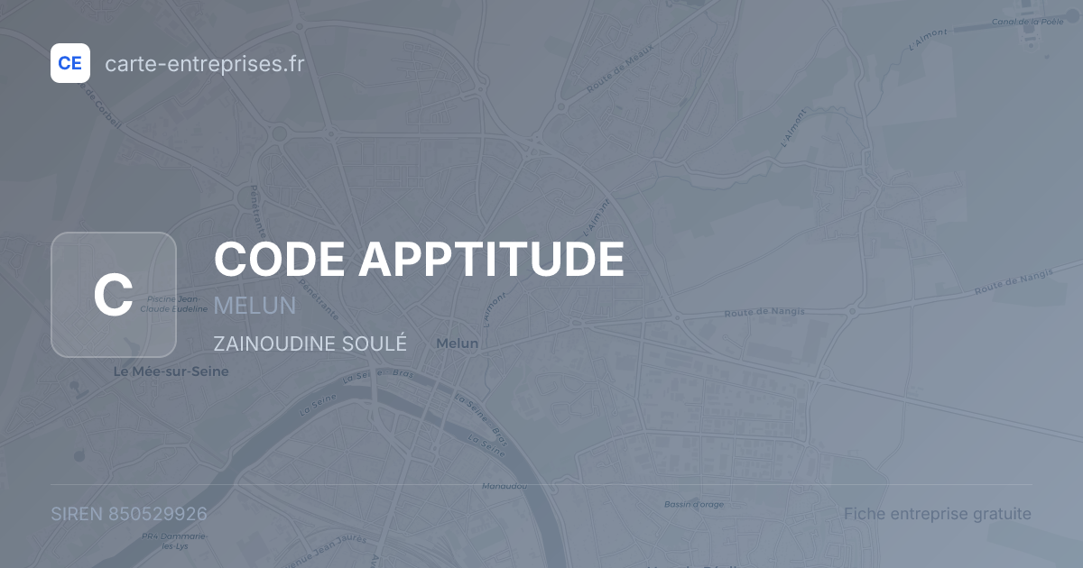 CODE APPTITUDE — 850529926 — fiche entreprise