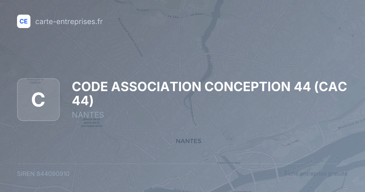 CODE ASSOCIATION CONCEPTION 44 (CAC 44) — 844090910 — fiche entreprise