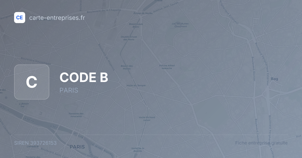 CODE B — 393726153 — fiche entreprise