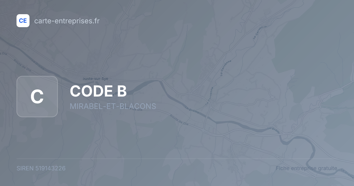 CODE  B — 519143226 — fiche entreprise