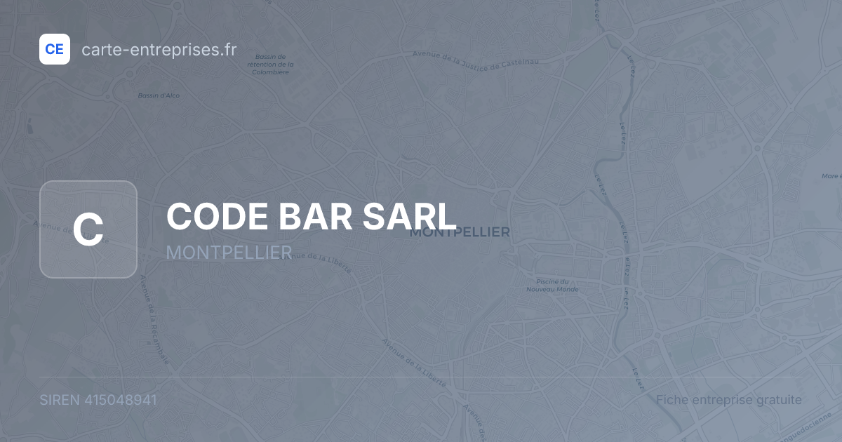 CODE BAR SARL — 415048941 — fiche entreprise