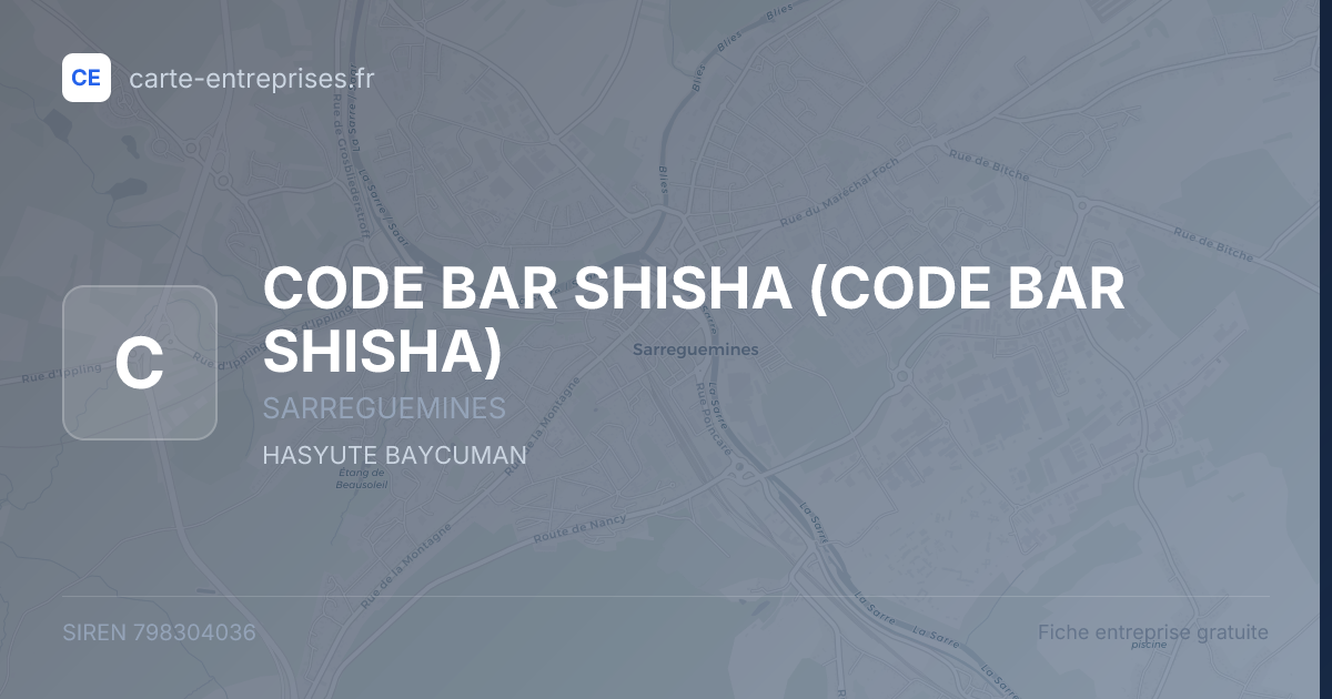 CODE BAR SHISHA — 798304036 — fiche entreprise