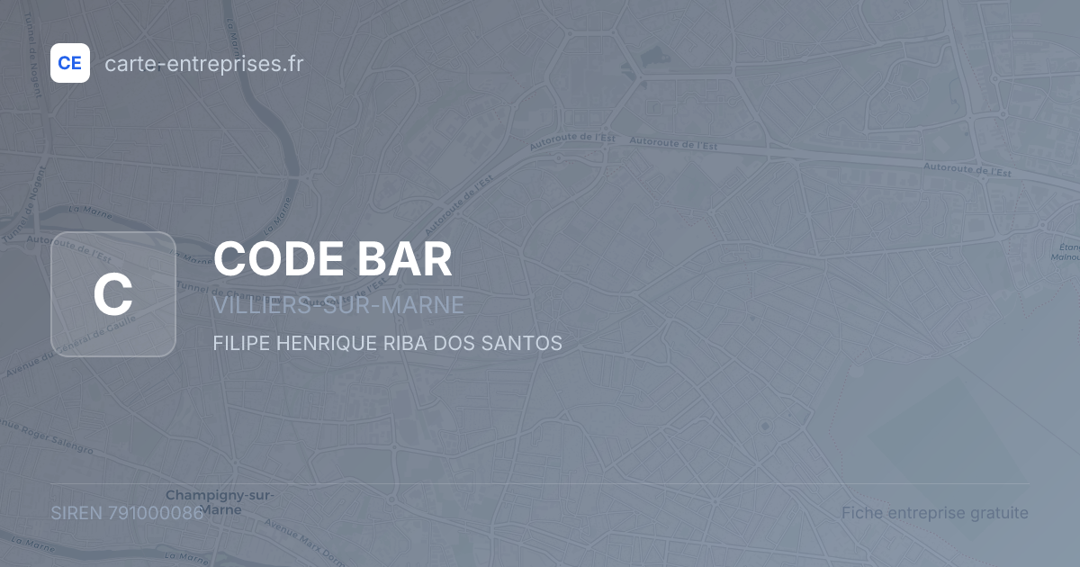 CODE BAR — 791000086 — fiche entreprise