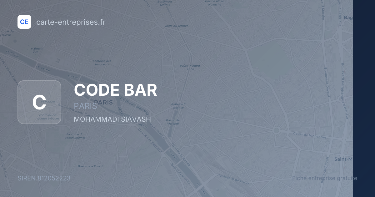 CODE BAR — 812052223 — fiche entreprise