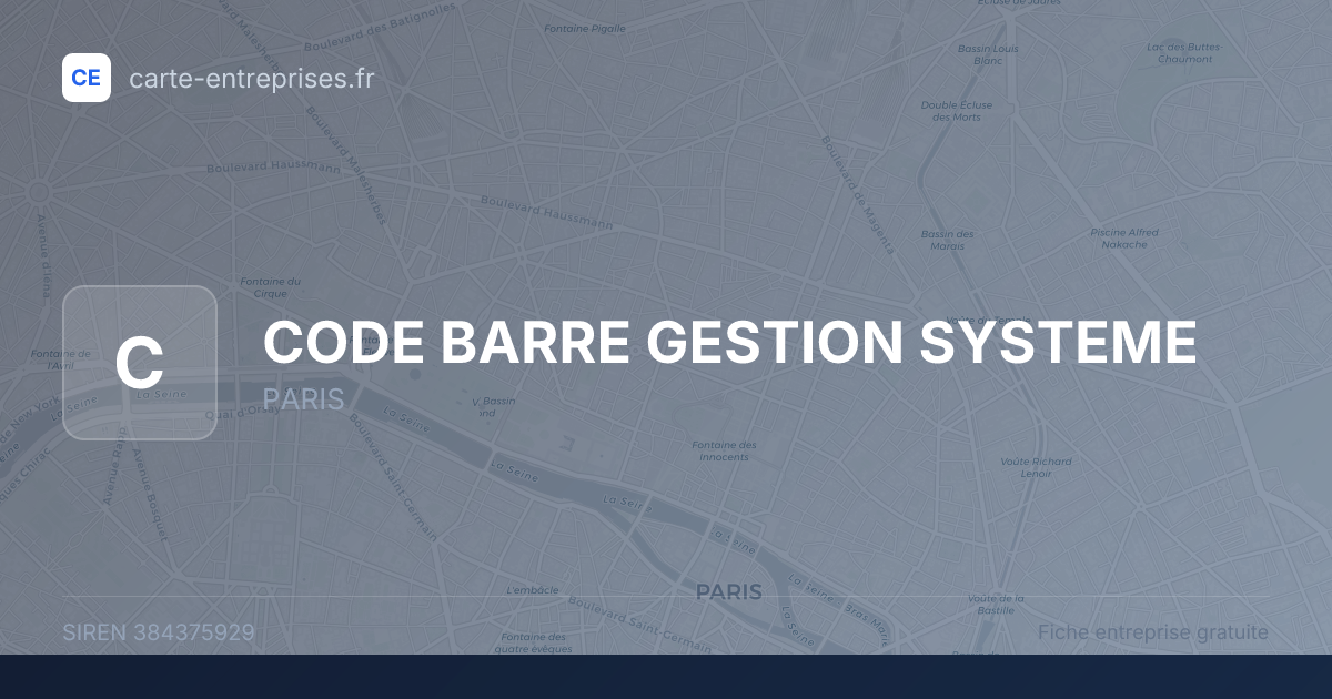 CODE BARRE GESTION SYSTEME — 384375929 — fiche entreprise