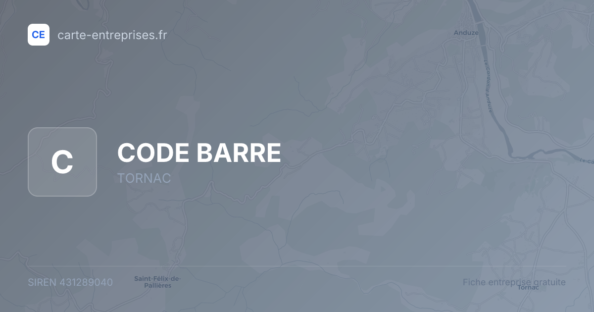 CODE BARRE — 431289040 — fiche entreprise
