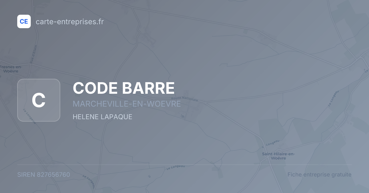 CODE BARRE — 827656760 — fiche entreprise