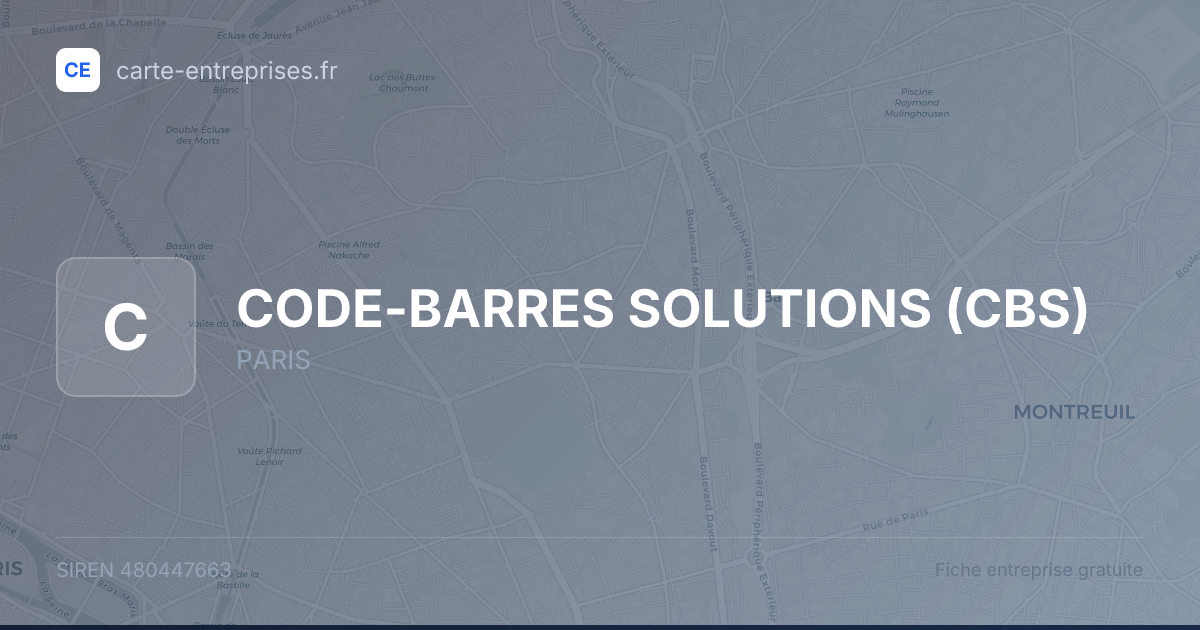 CODE-BARRES SOLUTIONS (CBS) — 480447663 — fiche entreprise