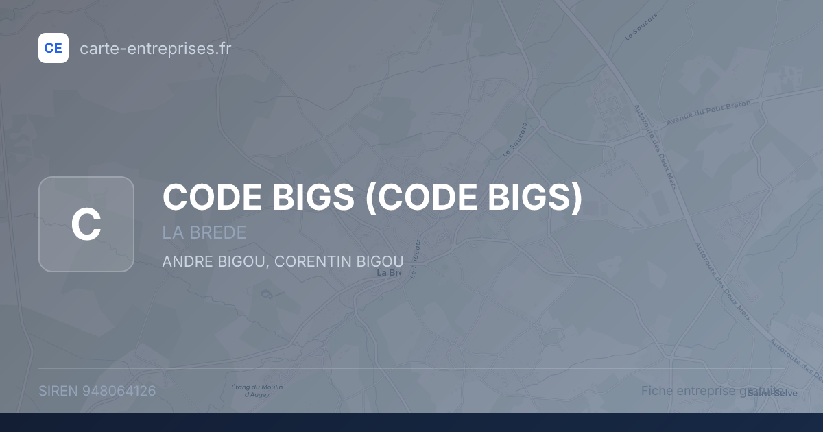 CODE BIGS — 948064126 — fiche entreprise