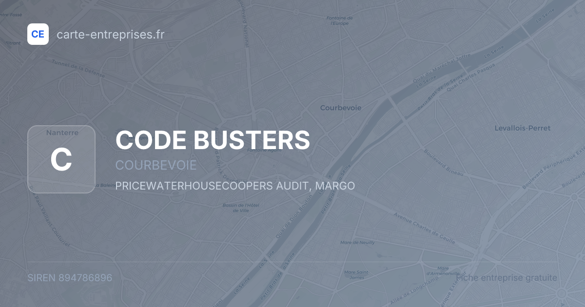 CODE BUSTERS — 894786896 — fiche entreprise