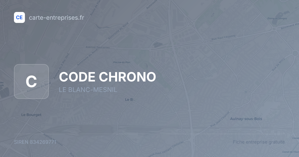 CODE CHRONO — 834269771 — fiche entreprise