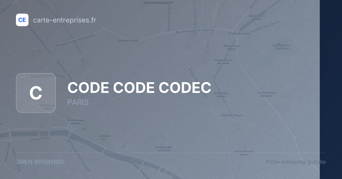 CODE CODE CODEC — 881595680 — fiche entreprise
