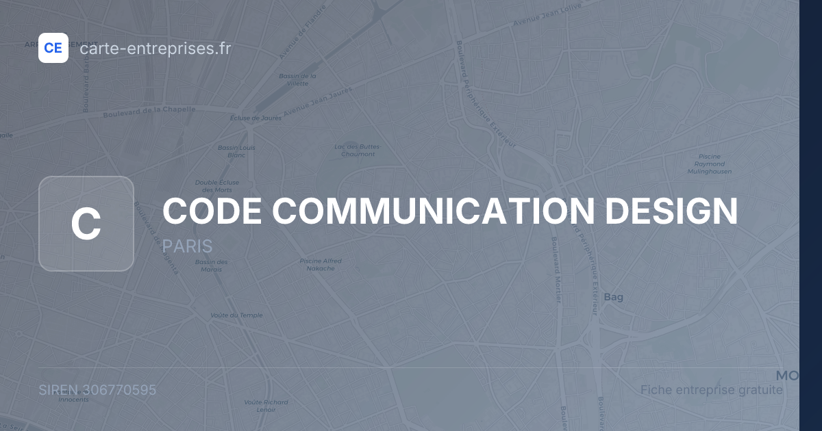 CODE COMMUNICATION DESIGN — 306770595 — fiche entreprise