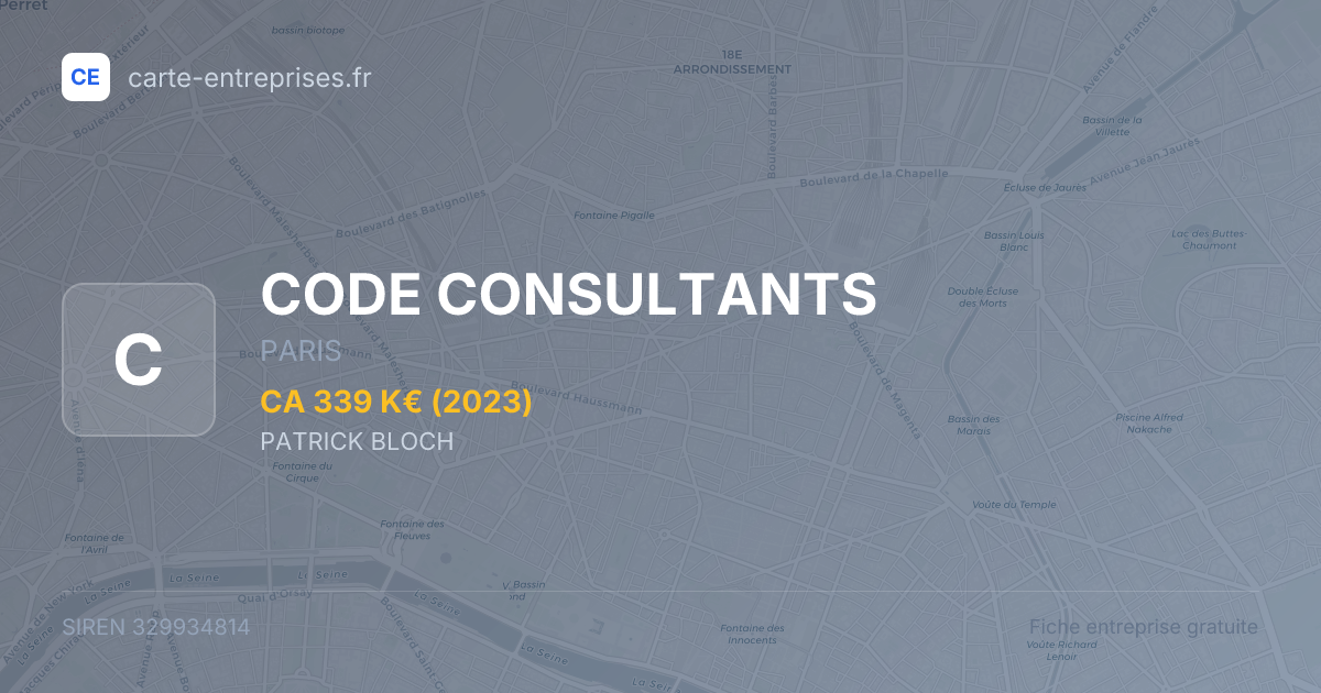 CODE CONSULTANTS — 329934814 — fiche entreprise