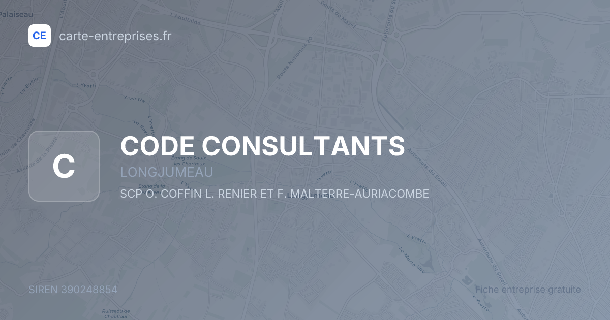 CODE CONSULTANTS — 390248854 — fiche entreprise