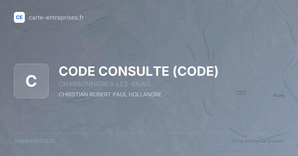 CODE CONSULTE (CODE) — 819101320 — fiche entreprise