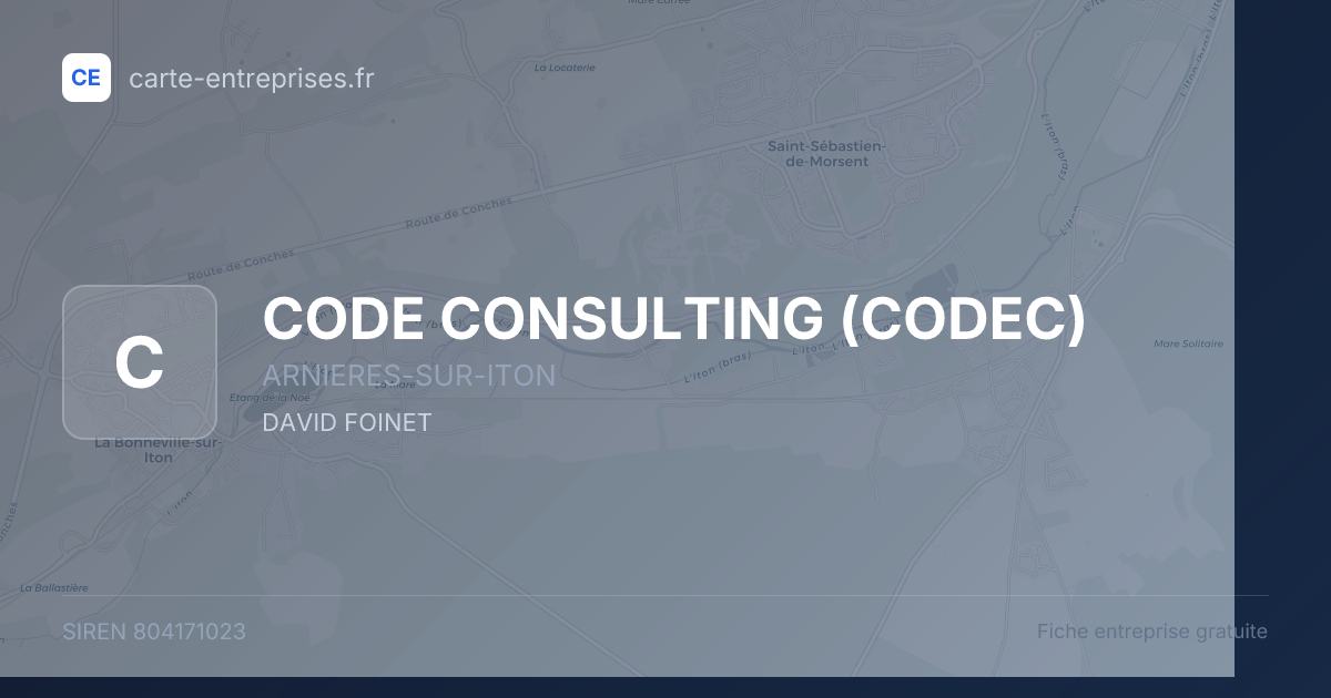 CODE CONSULTING (CODEC) — 804171023 — fiche entreprise